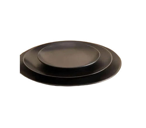 Round Ceramic Plates - Color: Black