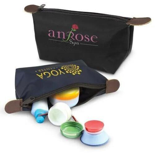 Cosmetic Pouches - 100% Polyester, L 170mm x W 96mm | Light Weight, Durable, Black & Blue, Zipper Closure