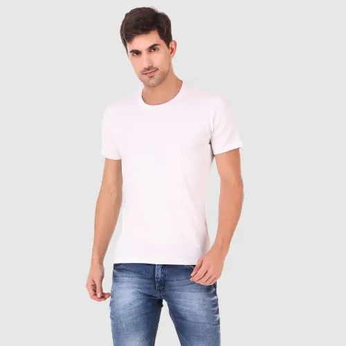Mens Plain White T-Shirt - Fabric Type: Cotton