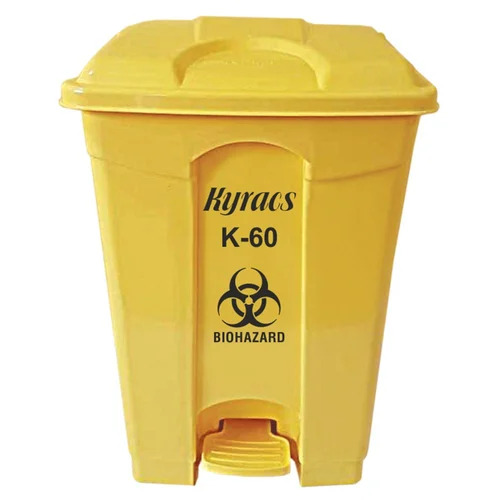 Biomedical Wastebin - Crack Resistant Plastic, 60 Ltr Capacity, Various Colors Available, Ideal for Housekeeping Applications, Quality Tested