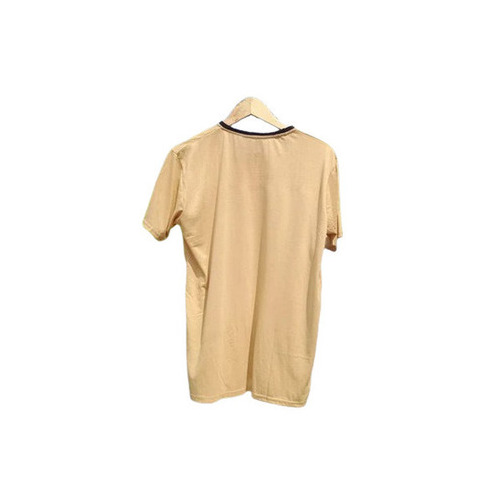 Beige Plain T Shirts - Age Group: As Client Required