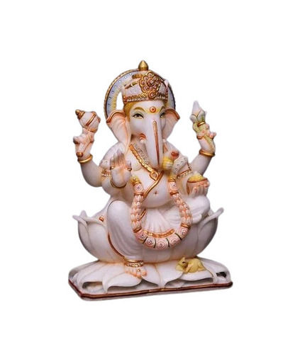 Marble Ganesha Statue - Fabric Type: Satin