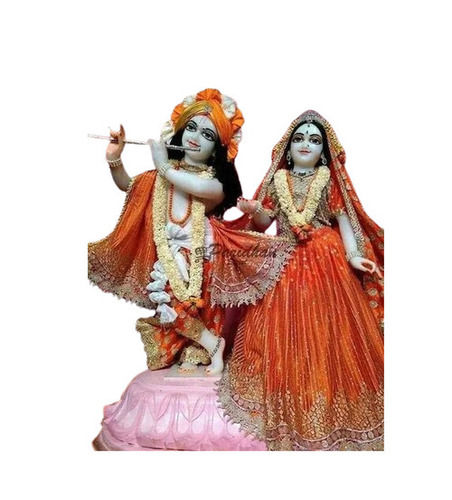 Marble Radha Krishna Statue - Fabric Type: Velvet