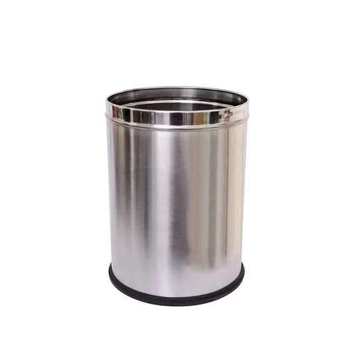 SS Office Dustbin - Stainless Steel, Various Sizes Available, Silver Color | Easy to Clean, Low Price, Crack Resistant Material