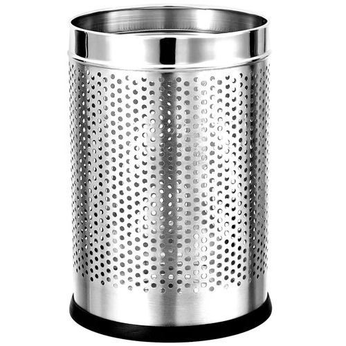 Stainless Steel Perforated Dustbins - Various Sizes Available, Silver Color, Crack Resistant, Quality Tested