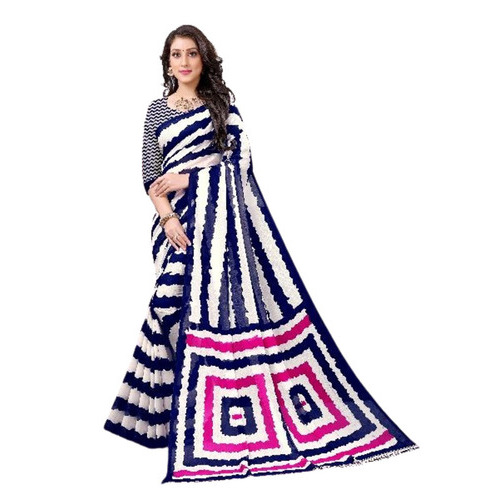 Cotton Printed Laheriya Sarees - Color: Multicolor