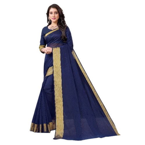 Julia Plain Sarees - Color: Blue