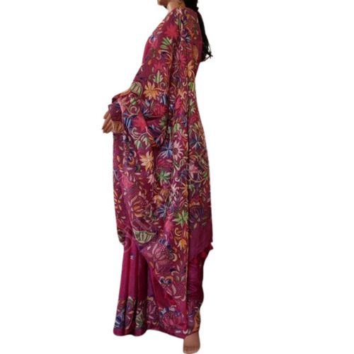 Tussar Silk Magenta Saree - 6.5 Meters, Light Weight and Breathable with Party Wear Blouse | Very Good Quality, Multicolor Printed, Dry Clean Only