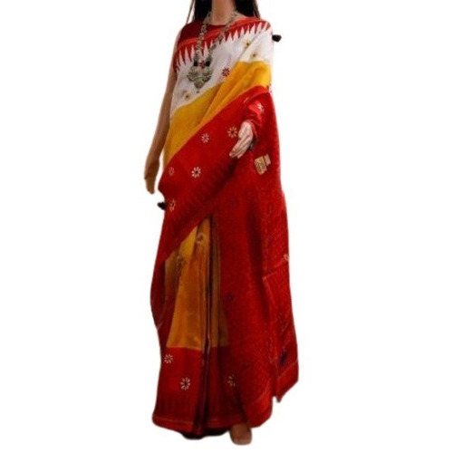 Silk Kantha Work Sarees - Color: Multicolor