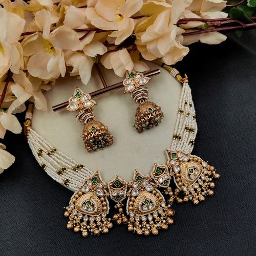 Lavish Designer Polki Necklace Set