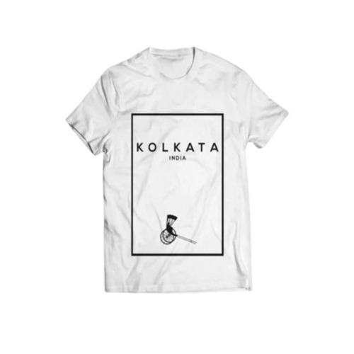 Mens Casual Wear T-Shirt - Cotton Regular Fit Printed Design Round Neck Half Sleeves Available in Sizes M L XL Classic White Color