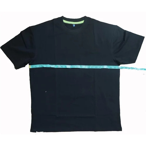 Mens Cotton T-Shirt - Regular Fit Half Sleeves Round Neck | Unisex Plain Black Available in M L XL