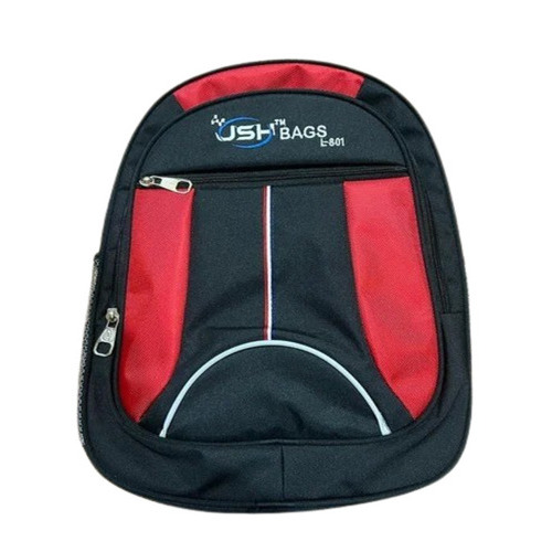 Printed Polyester Black School Backpack - Moisture Proof, Zipper Top Closure, Stylish Pattern Design