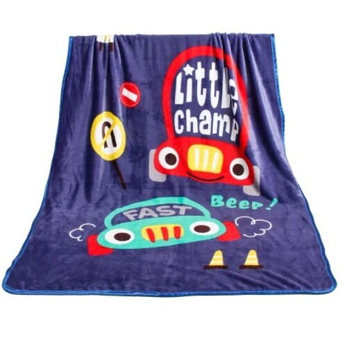 Kids AC Blanket - Soft Flannel, 100x140 cm, Blue Printed Design | Multi Color, Unisex for Home Use