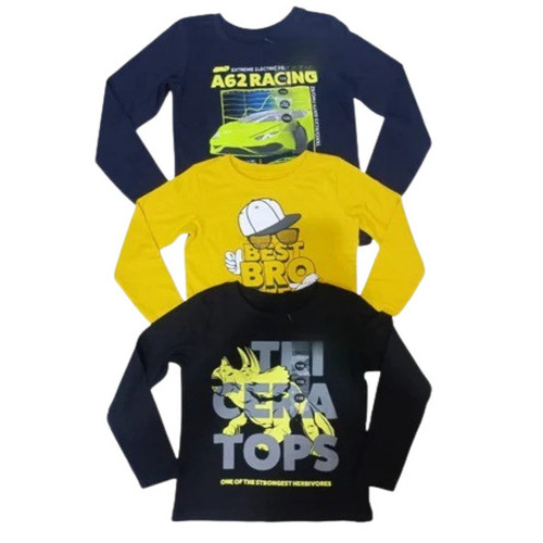 Mens Cotton Printed Full Sleeves T-Shirt - Round Neck Regular Fit | Casual Wear Available in Sizes M L S XL