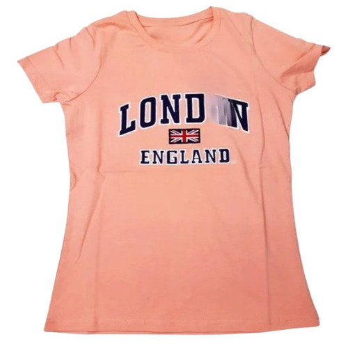 Women Cotton Printed T-shirt - Color: Light Pink