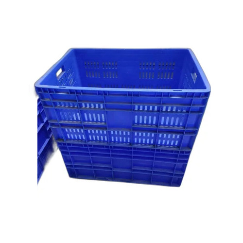 Blue Plastic Crates - Crack Resistant, Spacious Design | Lightweight Material, Available in Various Sizes