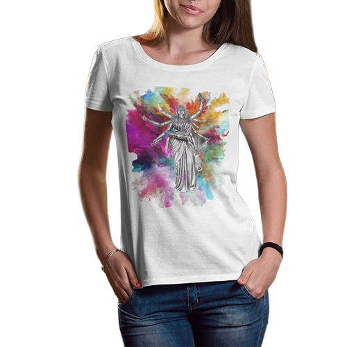 Girls Printed T Shirts - Color: White