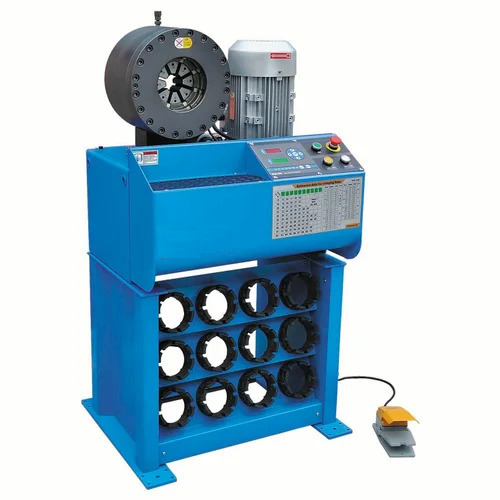 Hose Crimping Machine - Square and Rectangular Shape, Blue Color Coated Finish | Anti-Corrosive, Durable, Easy to Operate