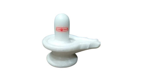 White Marble Shivling - Size: 5"Inch