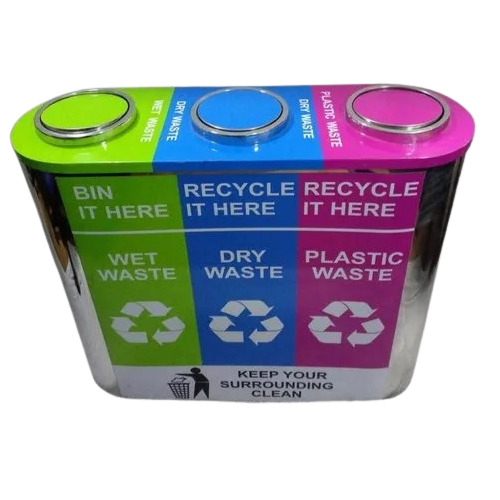 Trio Dustbin With Poly Bag Clippers 300 Ltr - Application: Housekeeping