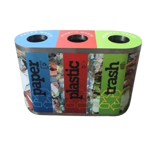 Trio Segregation Dustbin - Low-Cost Durable Plastic, Various Sizes Available, Multiple Colors | Time-Efficient Delivery, Quality Assured