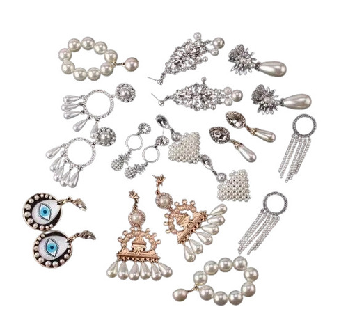 Fashion Earrings - Metal & Pearl, Standard Size, Multicolor | Handmade, Breathable, Lightweight, Skin-Friendly, Decorative Sequins for Parties & Weddings