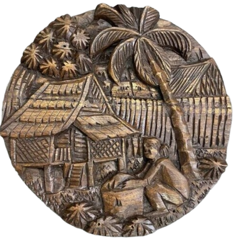 Antique Square Wooden Wall Hanging - 8 Inch Decorative Art Piece | All Sizes, All Colors