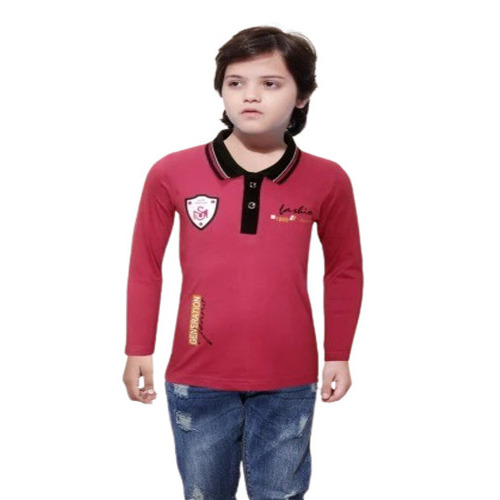 Kids Polo T-Shirt - Color: Maroon