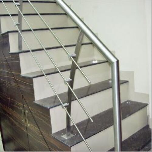 Premium Quality Stainless Steel Railing - Optimum Grade, Polished Finish, Silver Color | Ideal for Staircase Use