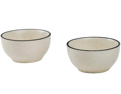 White Ceramic Bowl - 200 ml Capacity, 4 Inch Diameter, Round Shape, Plain Design | Ideal for Home Use in Elegant White Finish