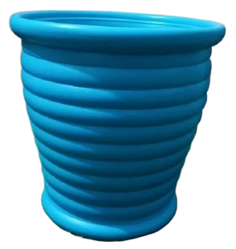 Blue Plastic Pot For Garden - Light Weight, Various Colors Available | Glossy Finish, Easy to Clean, Crack Resistant, Ideal for Planting