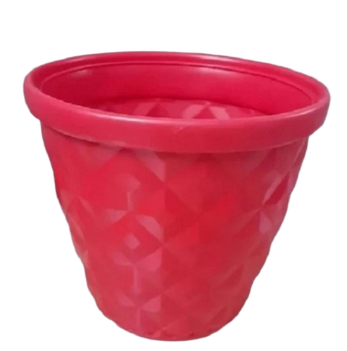 Pink Plastic Garden Pot - New Light Weight Glossy Finish | Easy to Clean, Various Colors Available, Ideal for Planting