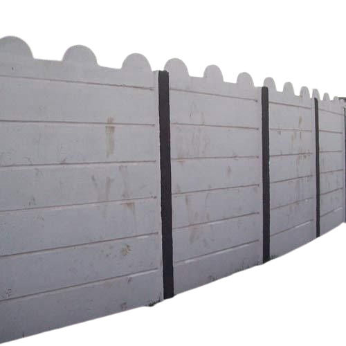 Precast Boundary Wall - Cement Material, Customized Size, Plain Pattern | Durable, Fine Finished, Coated Surface Treatment, Long Lasting for Outdoor Industrial Use