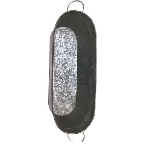 Silver Oval Gi Planter - Color: Black