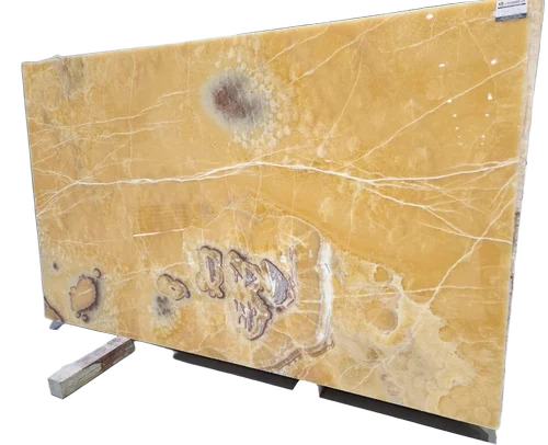 Yellow Marble Slabs - 22mm Polished Finish | Durable, High Strength, Scratch Resistant for Flooring Applications