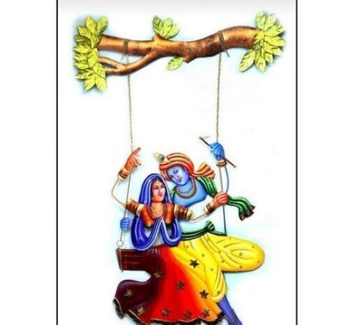 Metal Krishna Statue Wall Hanging