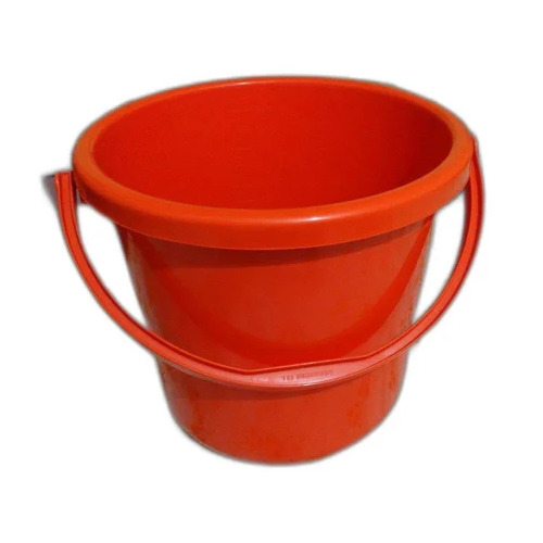 Plain Red Plastic Bucket - Hardness: Rigid