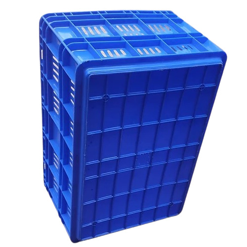 Plastic Crates - New Rectangular Design | Various Sizes Available, High-Quality Plastic, Blue Color, Tested for Durability