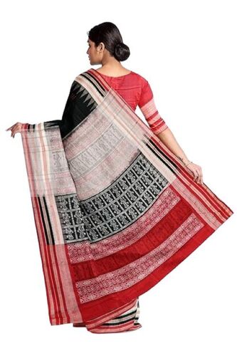 Block Printed Sarees - Color: White And Black