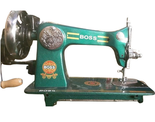 Boss Umbrella Foot Operated Sewing Machine - Cast Iron, Green, 1 Needle, 3500 Stitch/Min | Hand-Operated Mechanism, Heavy-Duty Build, Ideal for Off-Grid Use, Adjustable Stitch Length, Low Maintenance