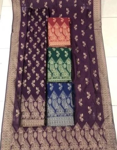 Printed Cotton Unstitched Suits - Color: All