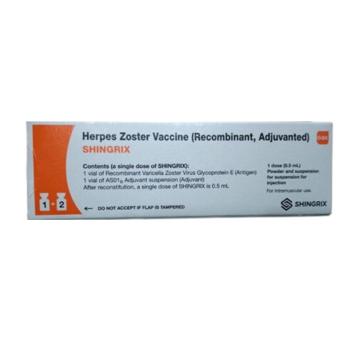 Shingrix Vaccine - Herpes Zoster Vaccine (Recombinant, Adjuvanted), 0.5ml Liquid | Storage: Refrigerate 2-8Â°C, Dosage as per Doctor's Guidelines