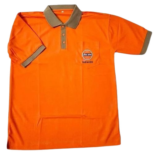 Polo T Shirt - Poly Cotton Fabric, Light Weight and Breathable | Orange Color, Short Sleeves, Available in Multiple Sizes