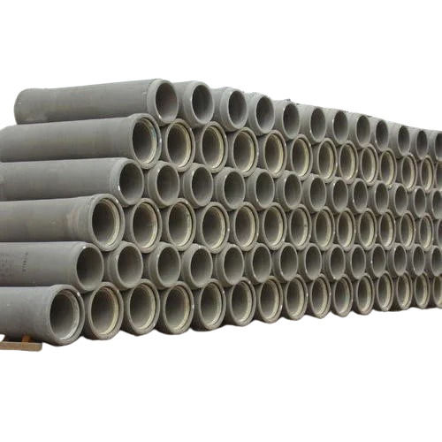 RCC Cement Pipes - Grey Plain Concrete, Durable Fine Finished Round Design | Male Connection, Very Good Quality