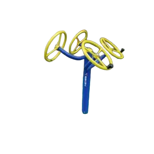Tai-Chi Spinner - Plastic, Yellow and Blue | Outdoor Fitness, Smooth Rotation, Rust Resistant, Weather Proof