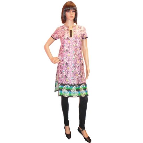 Cambric Half Sleeve Kurti - Color: All