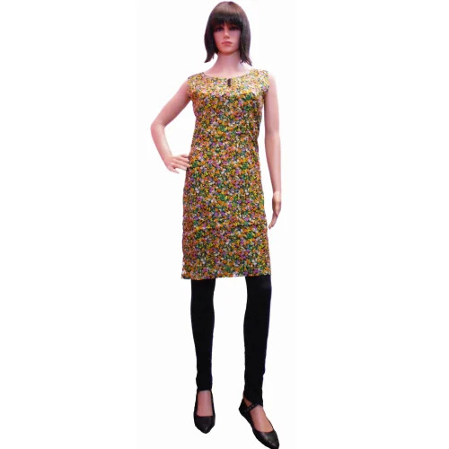 Ladies Sleeveless Cotton Kurti - Color: All Color