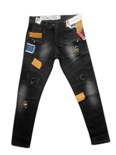 Men''s Skinny Jeans - Denim Low Rise Waist Size 30-40 | Plus Size Light Weight Breathable Black Beaded Pattern Washed for Summer and Winter