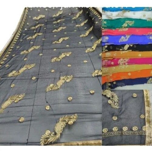 Net Embroidered Designer Dupatta - Color: All